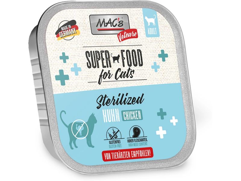 MAC's Nassfutter Vetcare Huhn Sterilized 100 g Diät-Alleinfuttermittel für sterilisierte Katzen