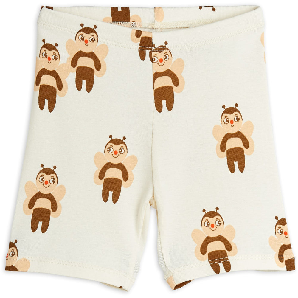 Køb Mini Rodini Offwhite Bees AOP Bike Shorts