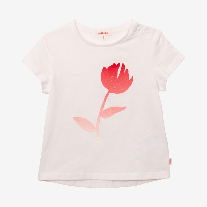 T-shirt bébé fille visuel pivoine beige Catimini Beige