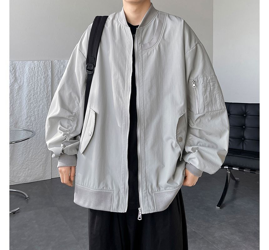 emeisa - Effen oversized bomberjack met rits
