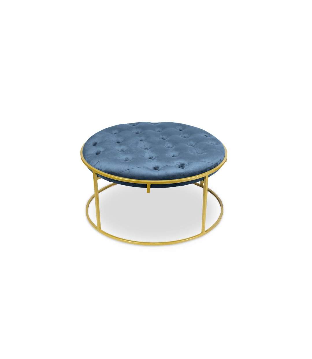 Paris Prix - Lot De 2 Poufs Design En Velours valona 75cm Bleu