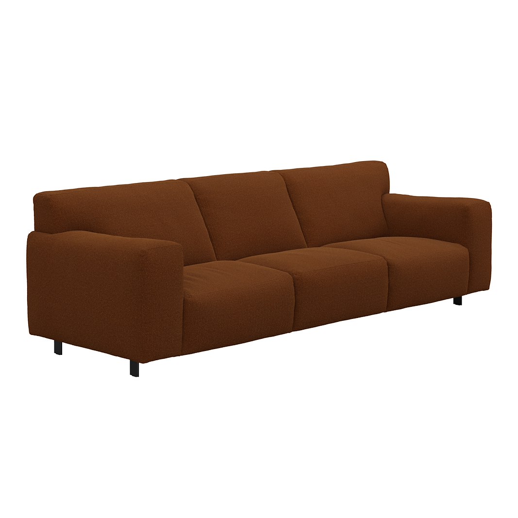 Vesta 4-seter I Tekstil Gianni Bronze, standardsøm, sort metallben 10 cm, Comfort CM