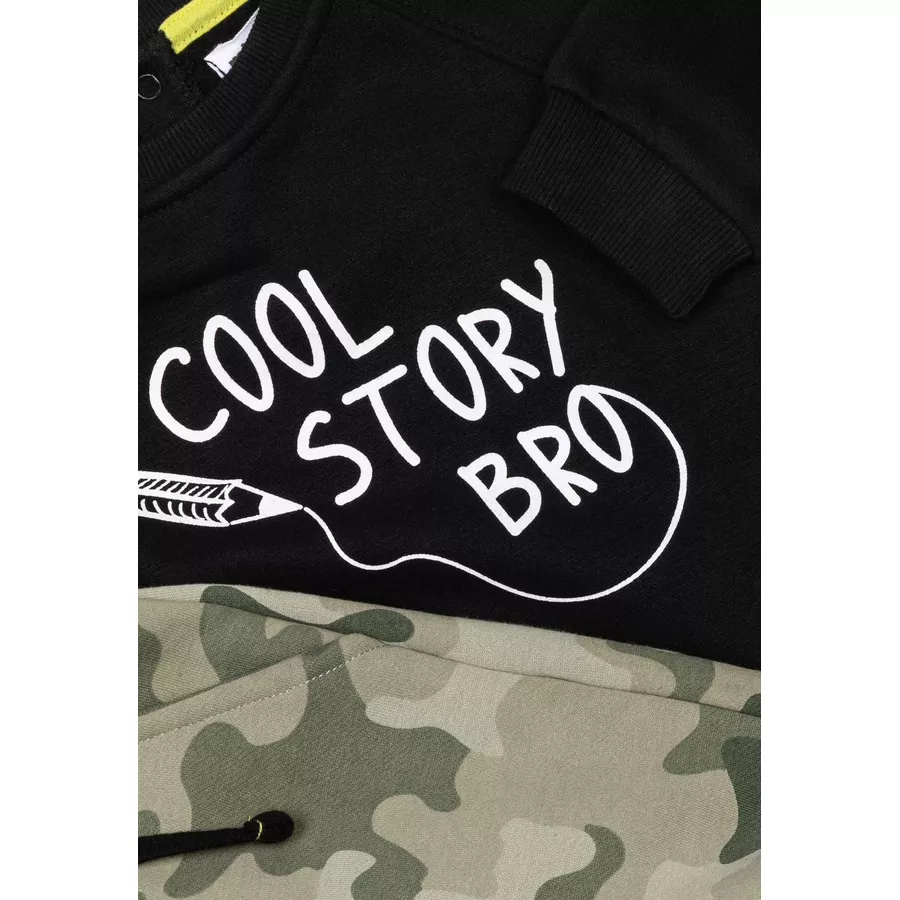 MINOTI Jogginganzug Cool Story Bro SchwarzKhakigrün