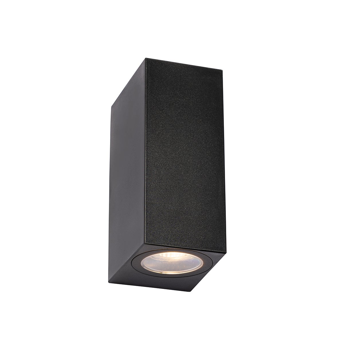 Moderne buitenwandlamp van zwart kunststof, 2-lichts – Baleno
