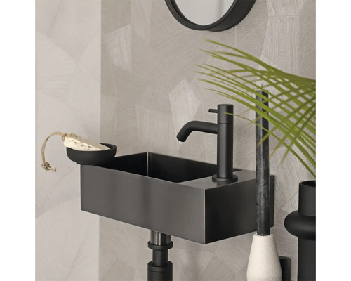 Verschil Handwasbak HURA L 40 x 22 cm Materiaal roestvrij staal Gun Metal 38.101.86