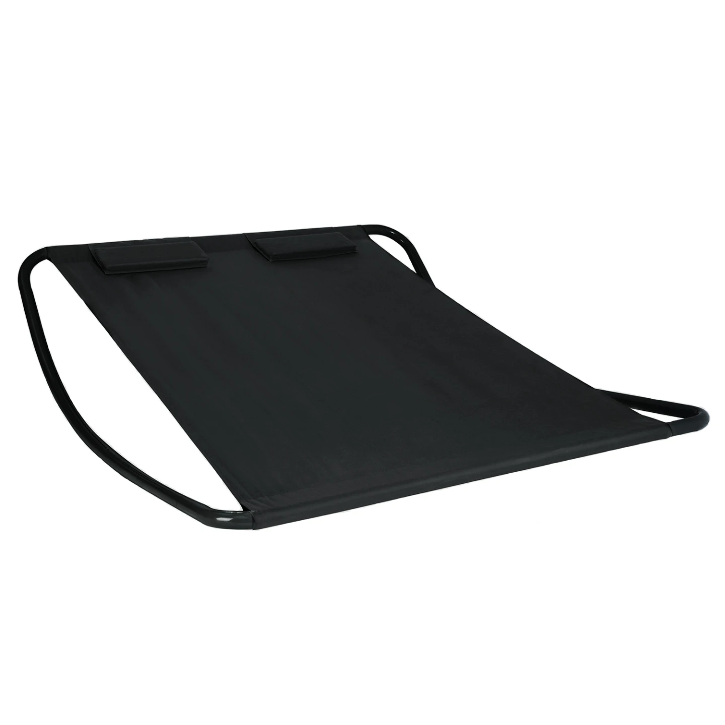Lit bain de soleil 180 CM avec toile noire structure noire