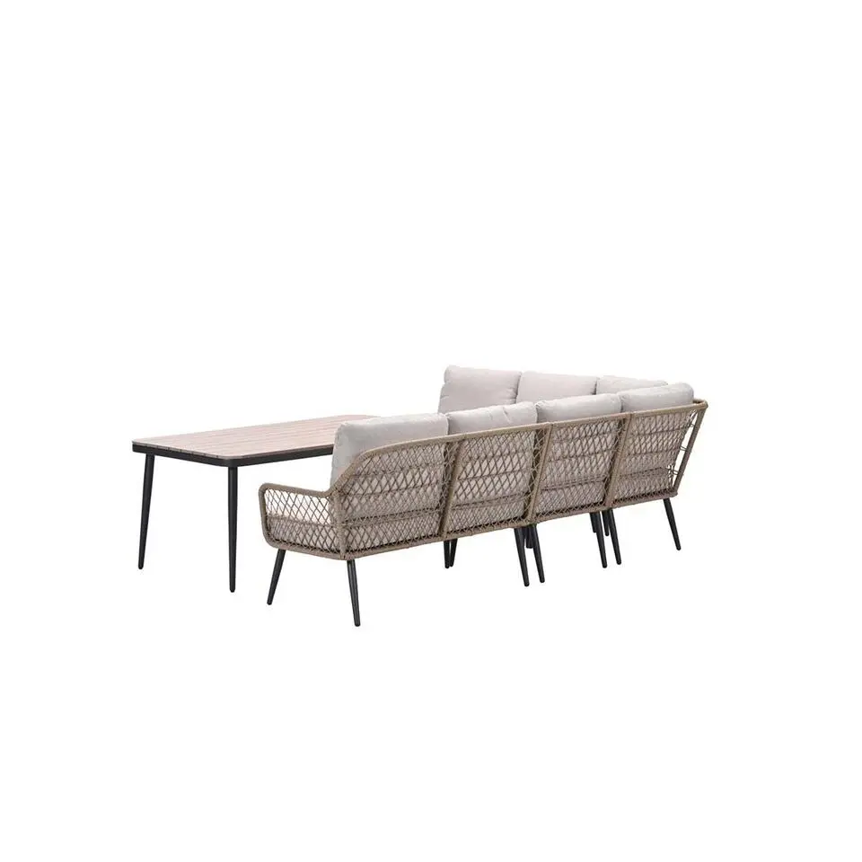 Allasio lounge-dining hoekset - 5-dlg. - c.black - desert sand - VW