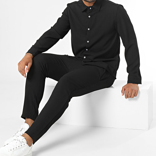 Ensemble Chemise Manches Longues Et Pantalon Jogging Noir