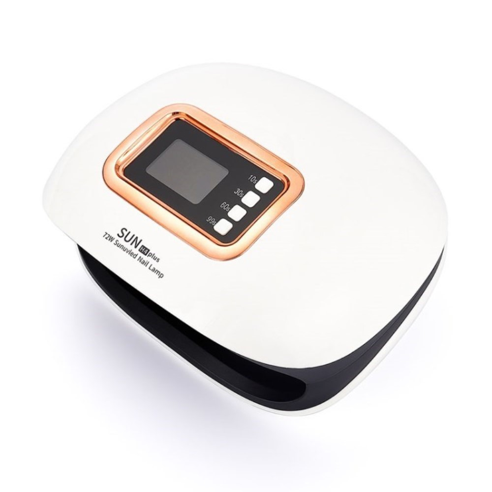 (72W) Extragrosse LED UV Nagellampe Nageltrockner Lichthärtungsgerät mit LED Display und Timer - Weiss / Schwarz / Roségold
