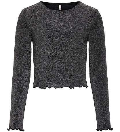 Kids Only Bluse - KogQueen - Blåck/W. Sølver m. Glitter