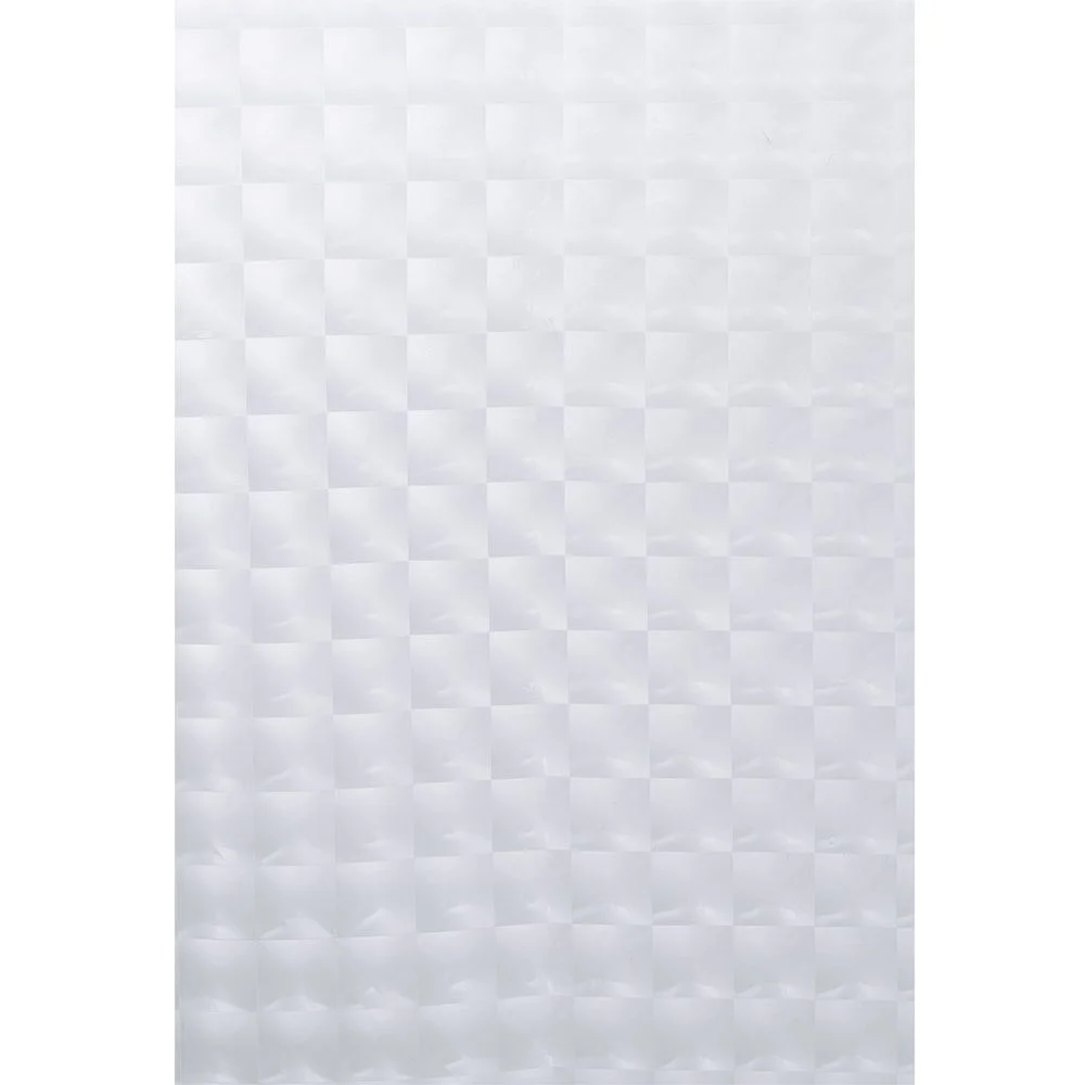 Rideau de douche motif carré blanc opaque 180xH200cm