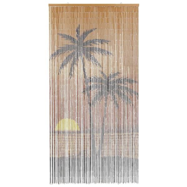 vidaXL Insektdør gardin palmetretrykk 100x220 cm bambus