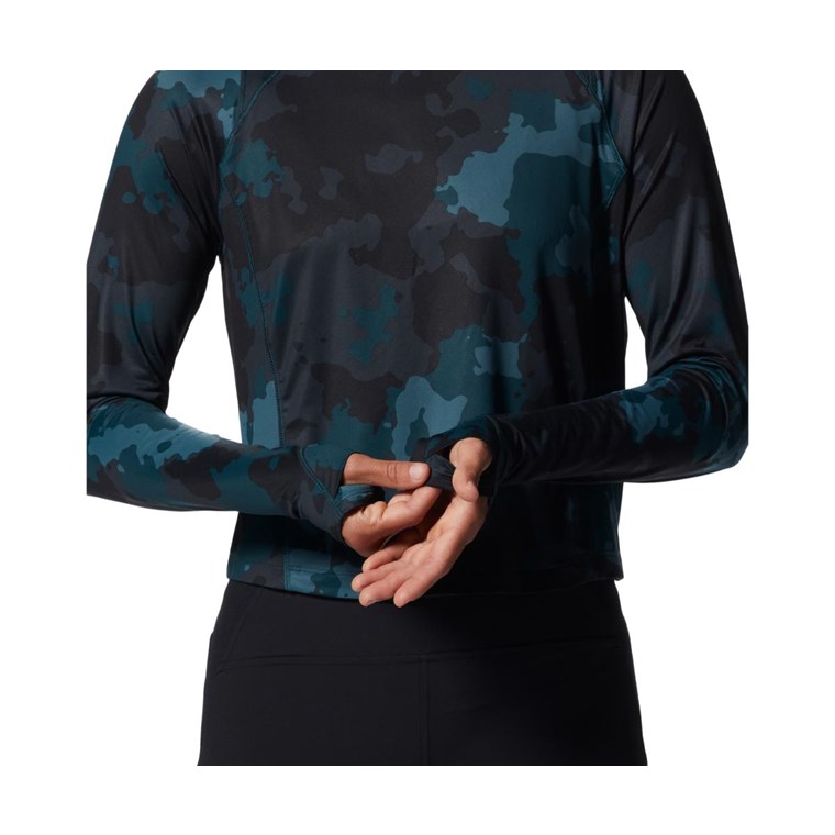Mountain Hardwear Crater Lake LS Crop Shirt Women Dark Marsh Pines Camo