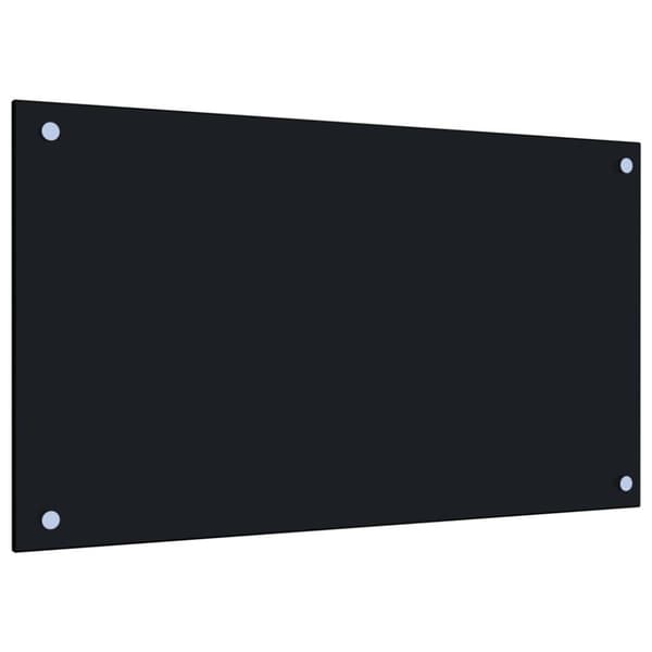 vidaXL Kjøkkenplate svart 70x40 cm herdet glass