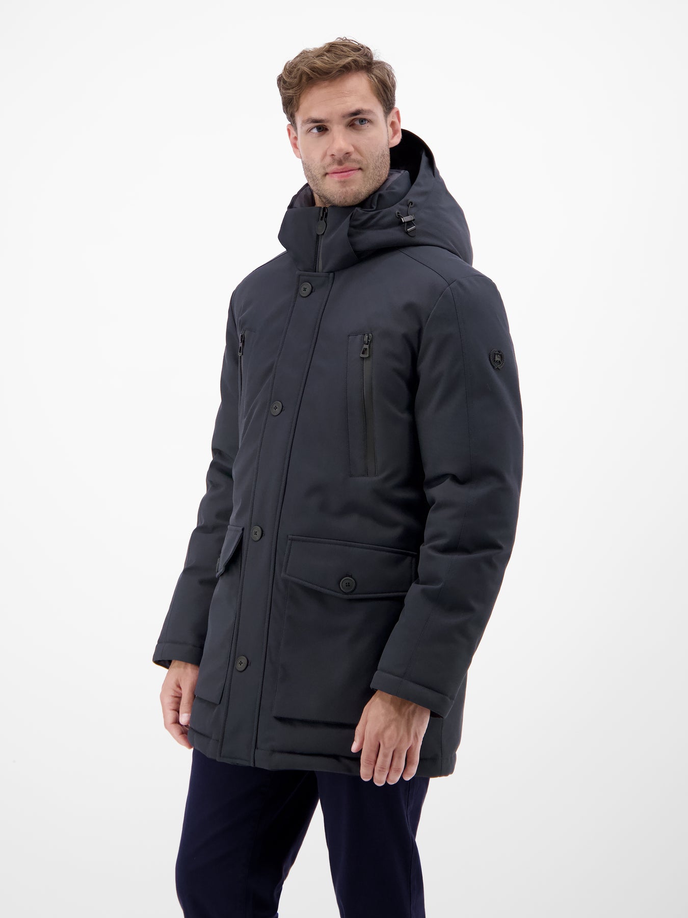 Herren-Parka in Twillstruktur