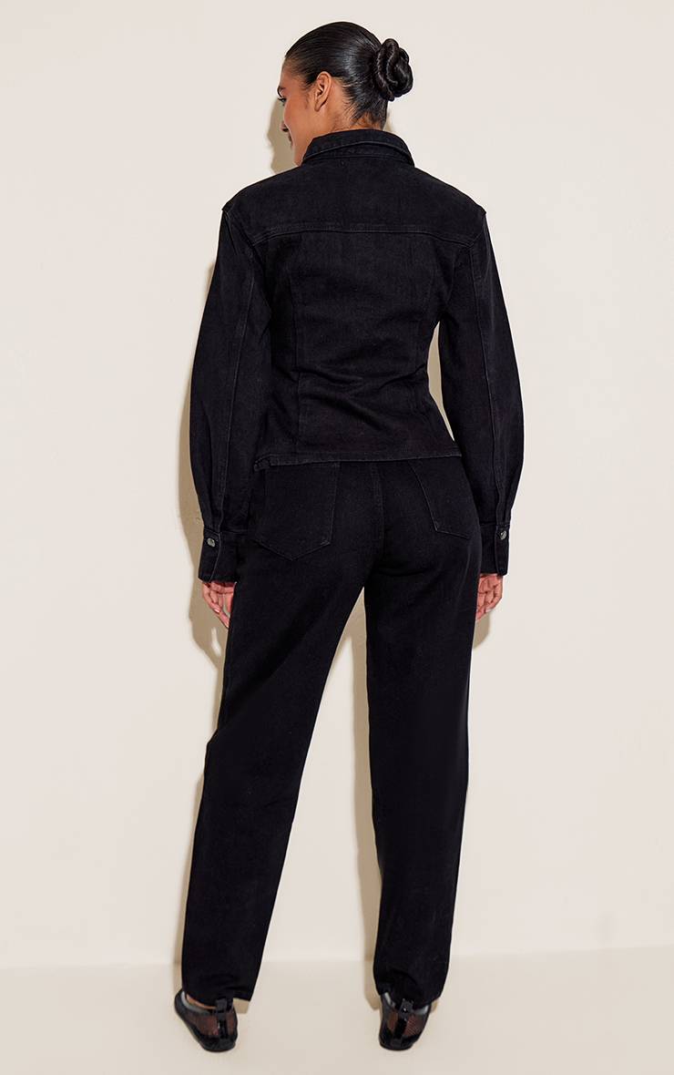 Noir Prettylittlething Jean Mom Taille Haute