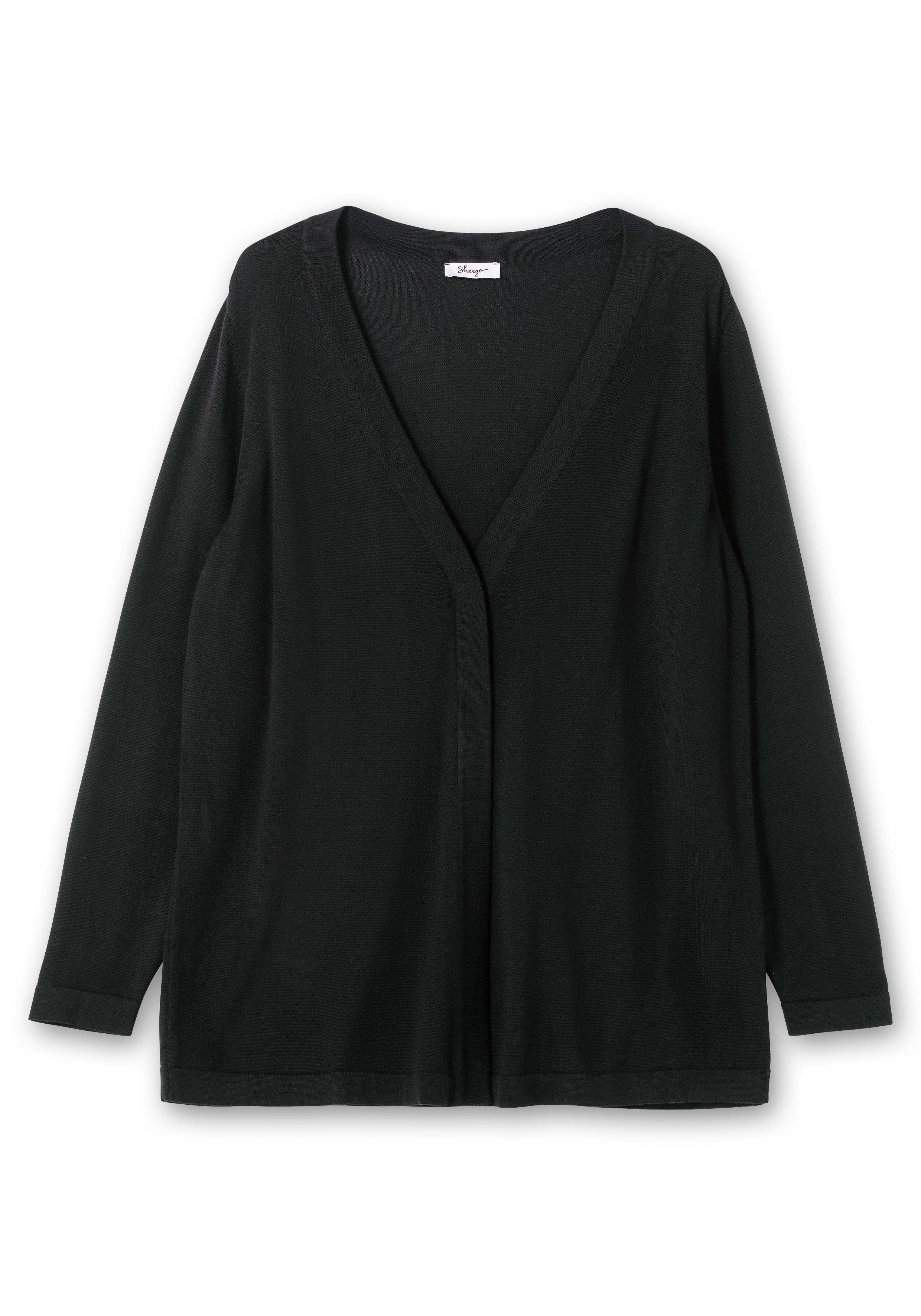 Leichte Feinstrickjacke mit 1-Knopf-Verschluss