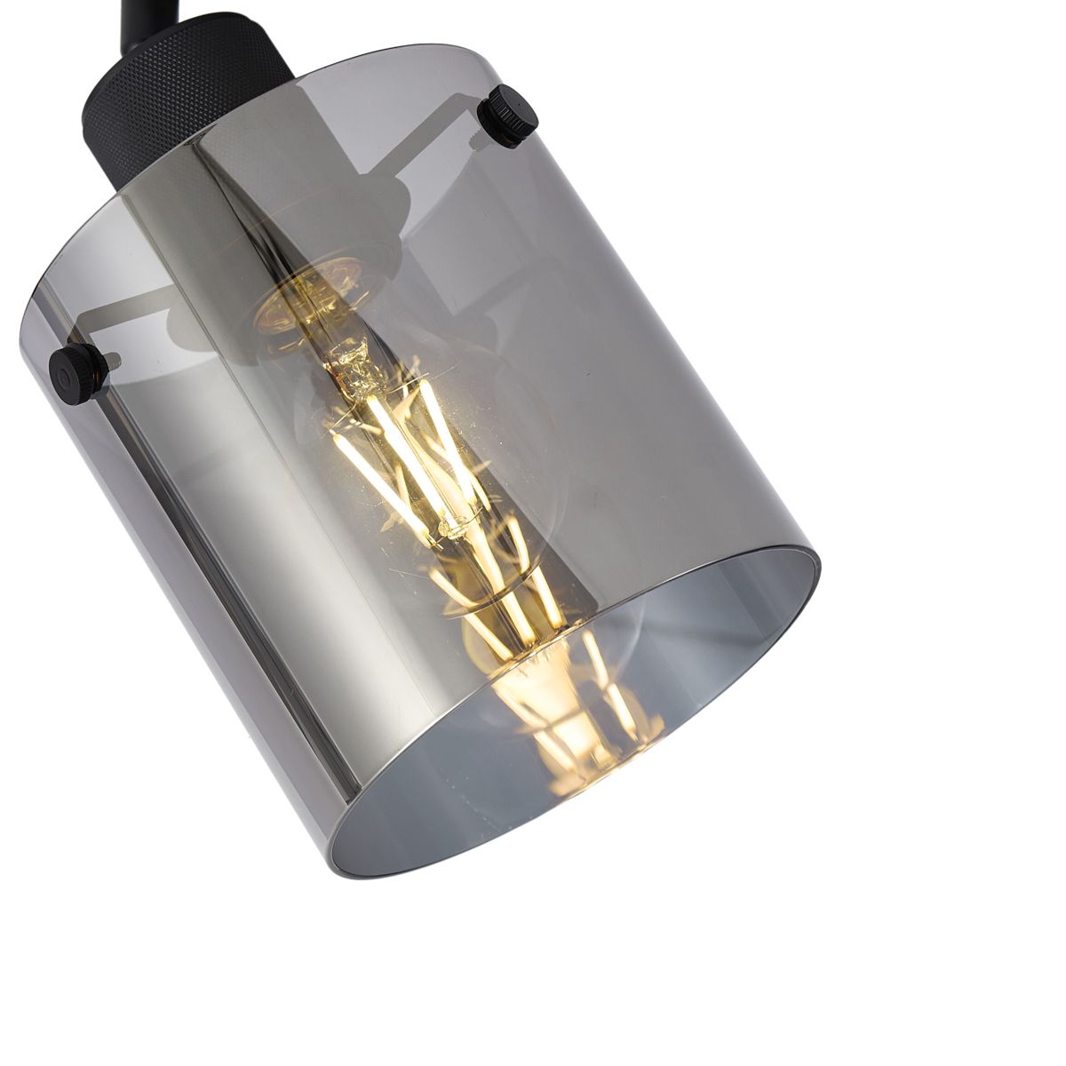 Design wandspot zwart met smoke glas - Domo