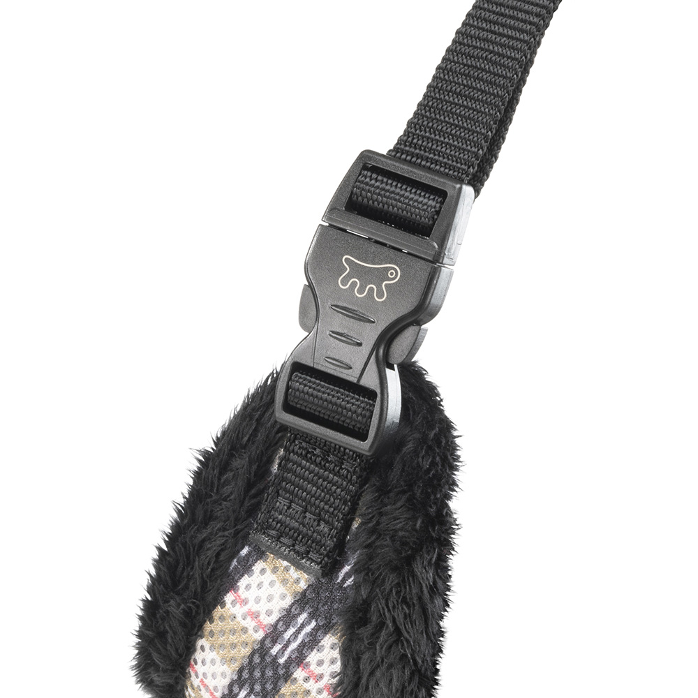 Nikita fur l harnais pour chien, respirant, fourrure ecologique douce, sangle réglable, tartan
