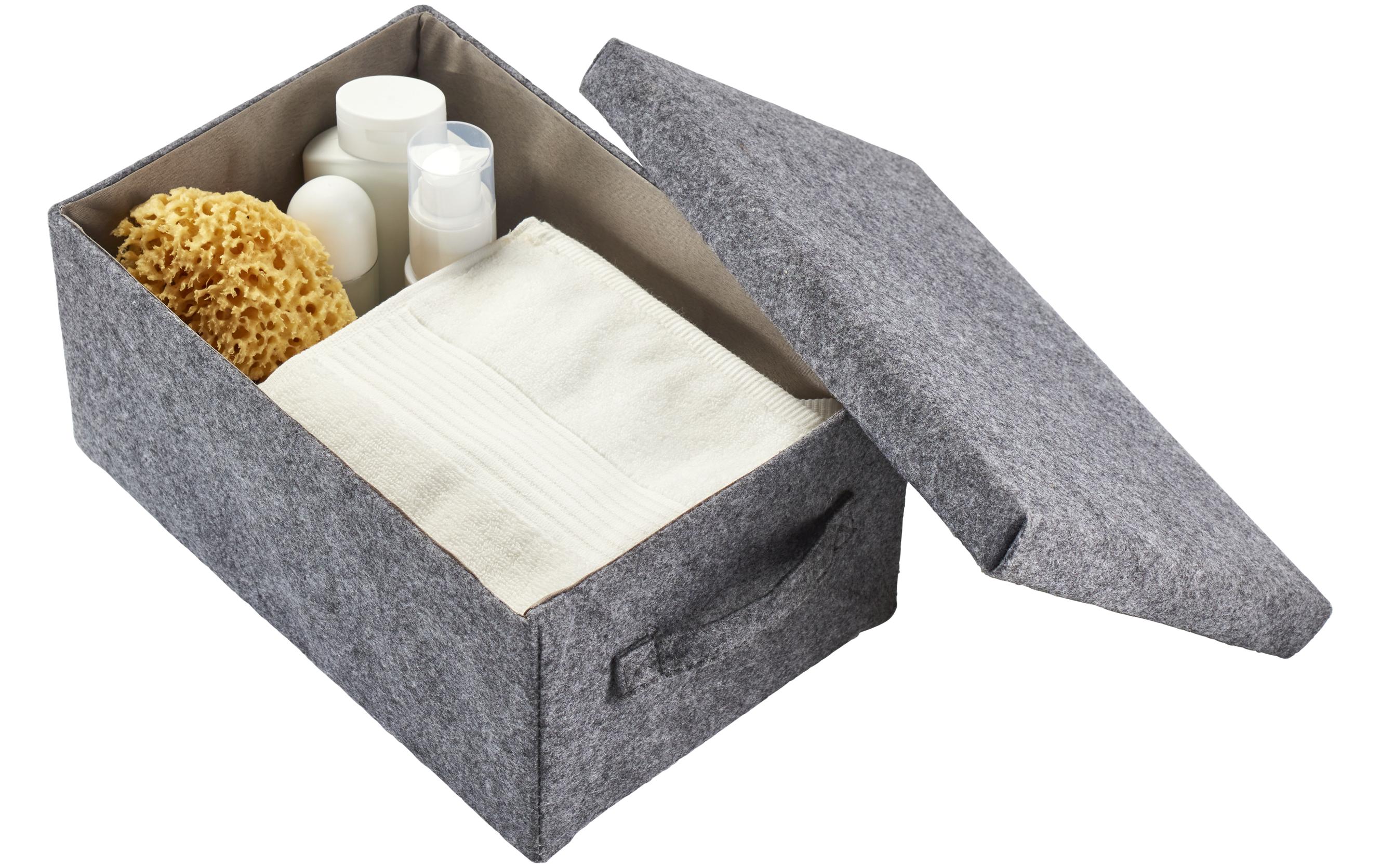 Aufbewahrungsbox Stone 31 x 21 x 14 cm, GrauAufbewahrungsbox mit Deckel