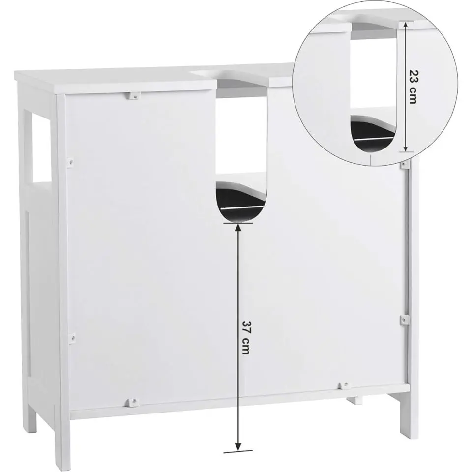 Parya Home - Wastafelonderkast -Badkamerkast - 2 Deuren - Wit