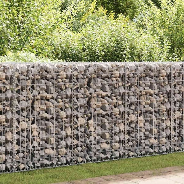 vidaXL Gabion med deksler galvanisert stål 80x20x100 cm