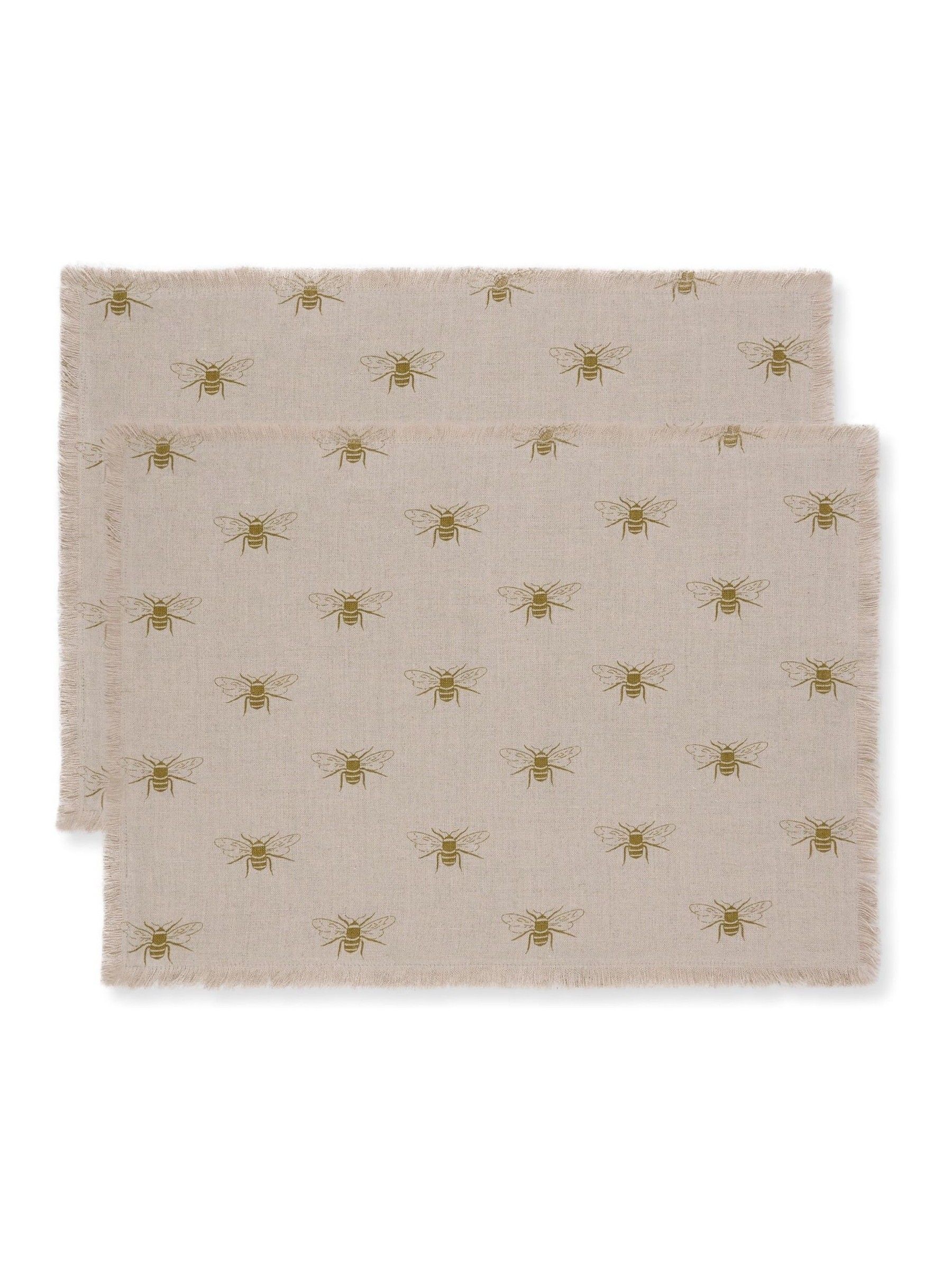 Sophie Allport Set van 2 linnen bijen placemats