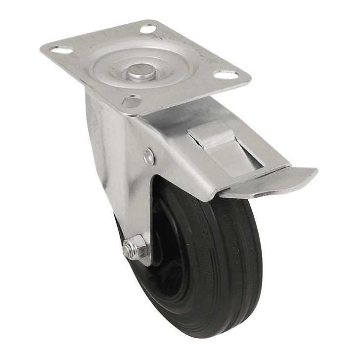 Roulette pivotante noire ø12.5 cm, charge max 75 kg