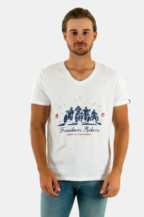 tee shirt daytona freedom riders bright white