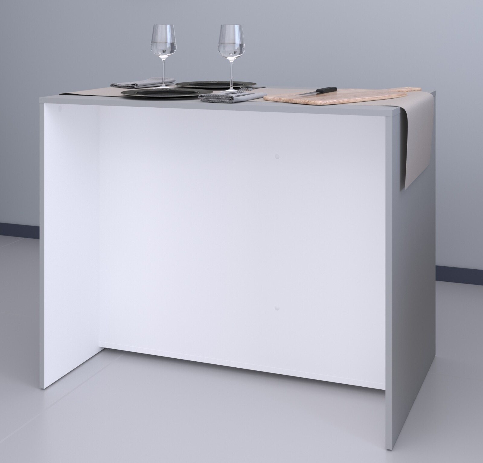 2-teiliges Buffet-Set MALICE 4 - Betonoptik-weiß - 180 cm hoch