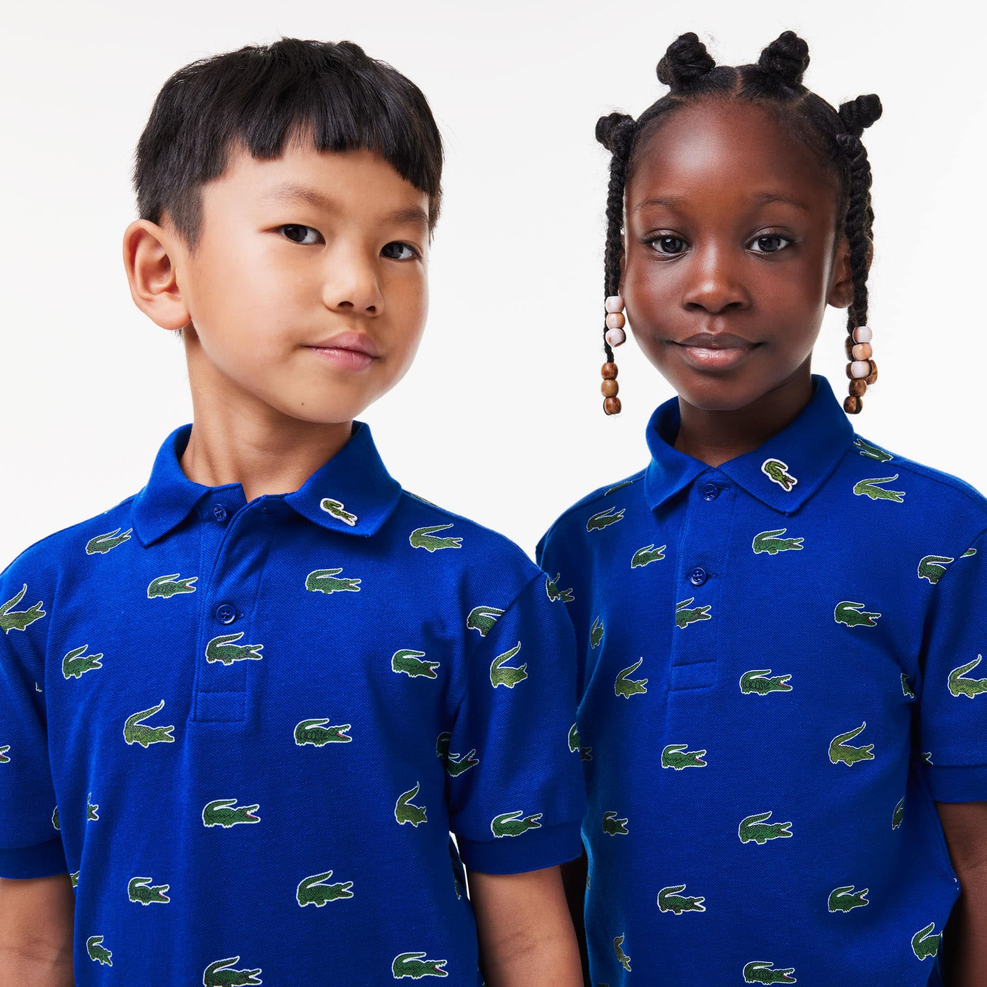 Polo avec imprimé signature en coton Polos - Bleu - Lacoste - Enfant