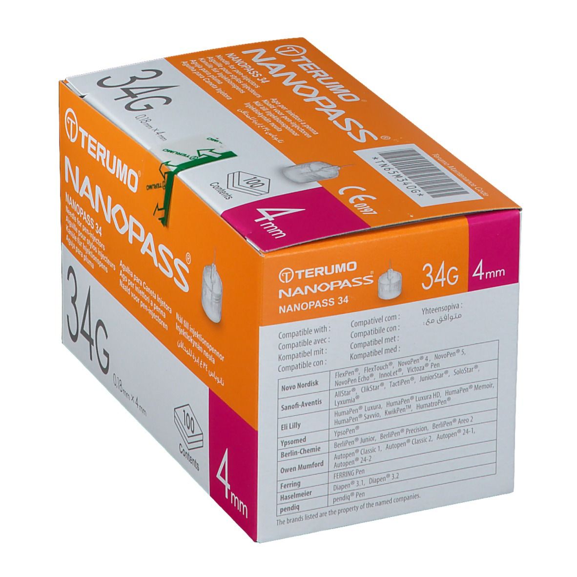 Terumo Nanopass Penkanülen 34G
