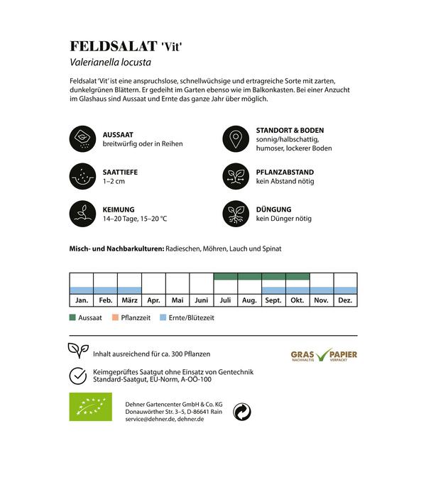 Dehner Bio-Saatgut Feldsalat 'Vit'