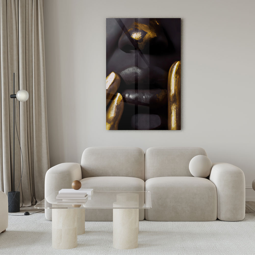 Walljar acrylglas schilderij - Golden Fingers Acrylglas schilderij - 120 x 180 cm