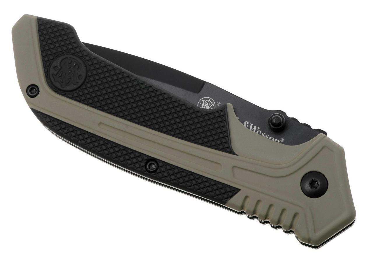 Smith & Wesson S.A.1100036 Spring Assisted Drop Point, OD-Green, zakmes
