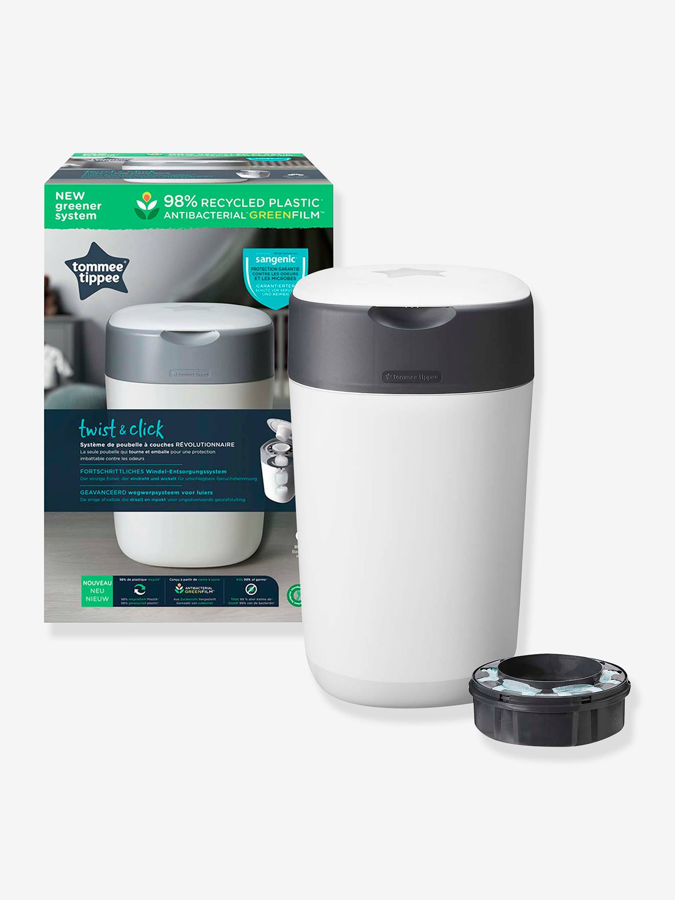 Cesto de fraldas Twist & Click da Tommee Tippee SANGENIC Rosa