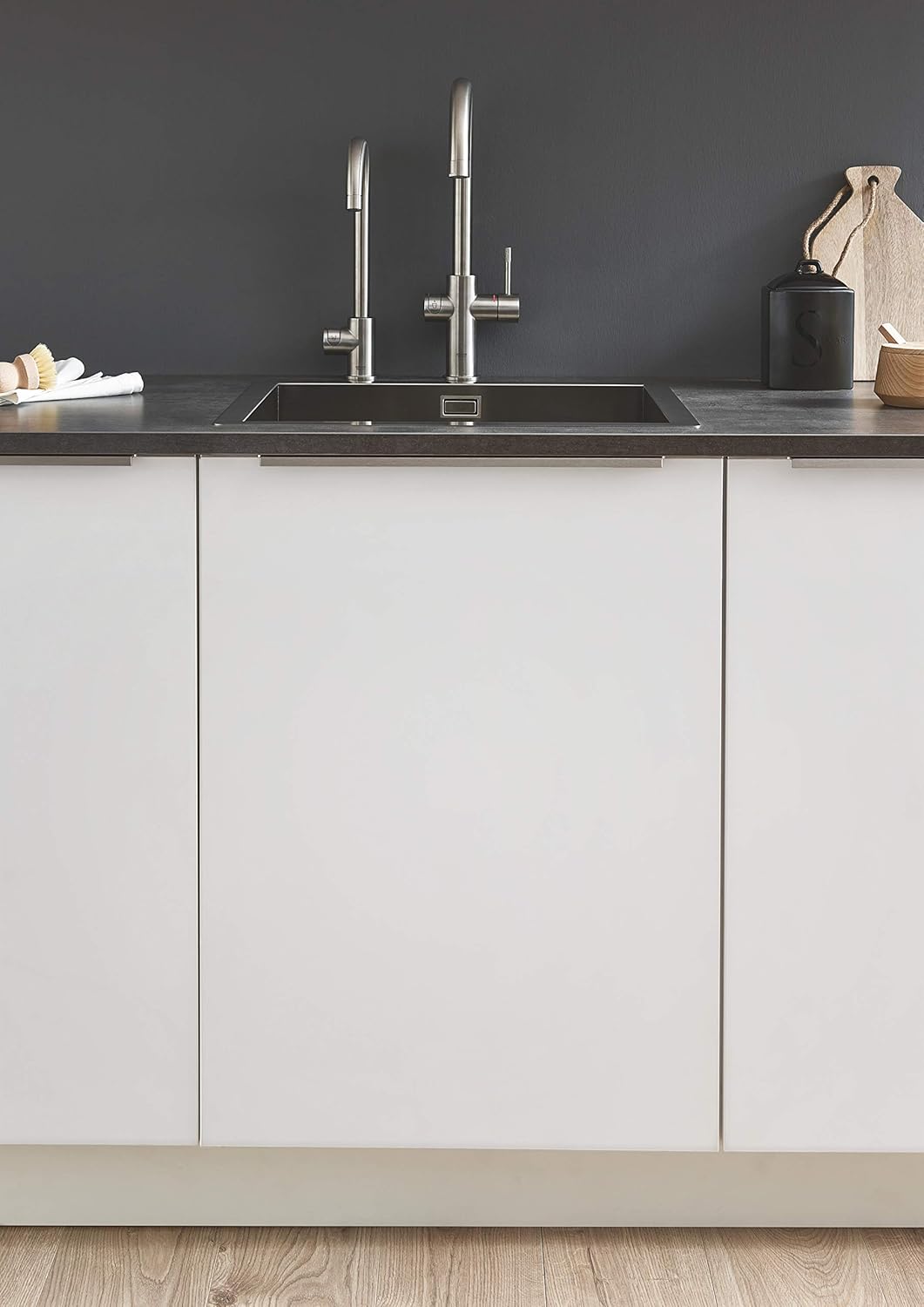 GROHE Blue Home Mono- Starter Kit (Mono Armatur mit Filterfunktion, 3 gefilterte und gekühlte Wasserarten, Filterkopf mit flexibler Wasserhärteeinstellung), supersteel, 31498DC1