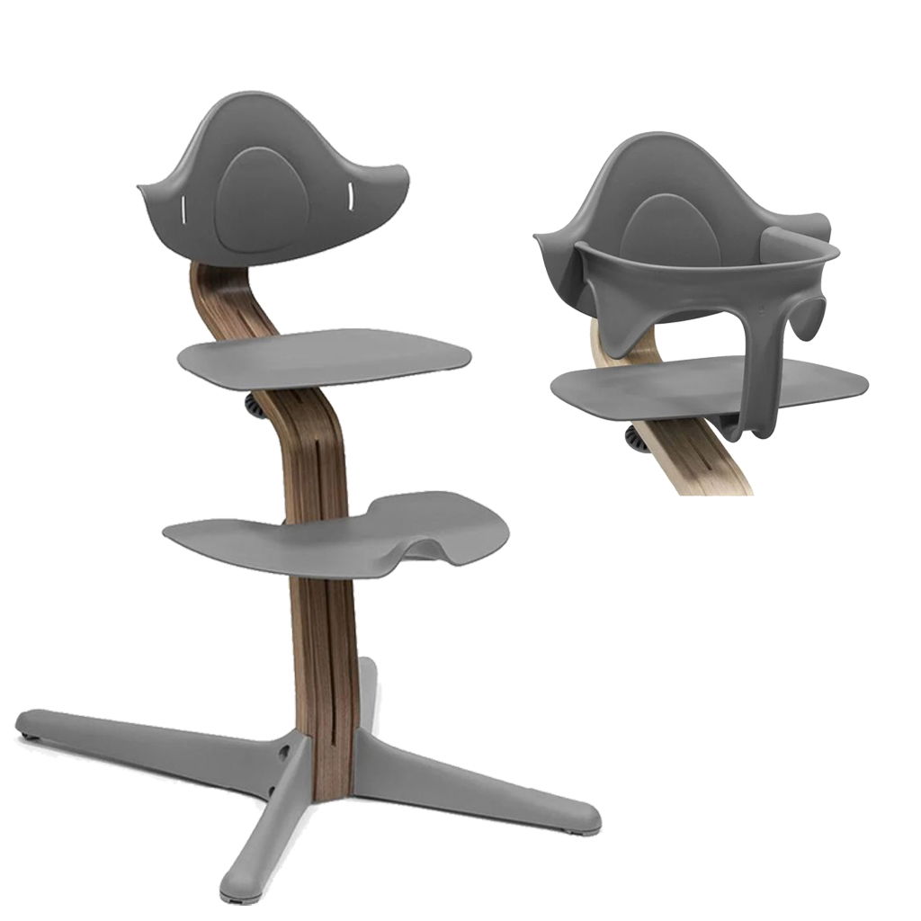 STOKKESTOKKE   Nomi Walnut Stuhl inkl. Baby Set grey