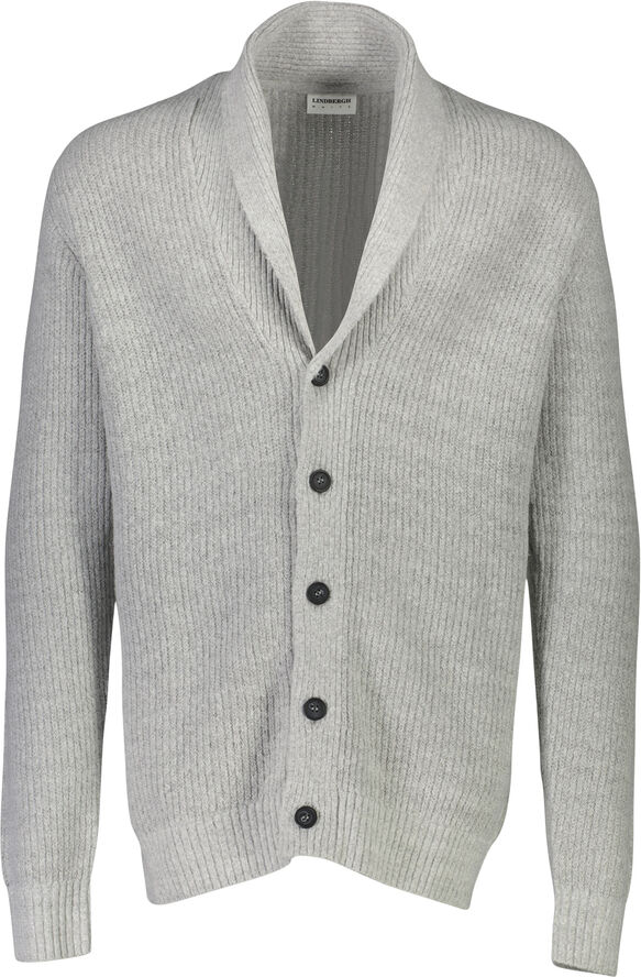 Lindbergh Shawl collar knit cardigan Grå