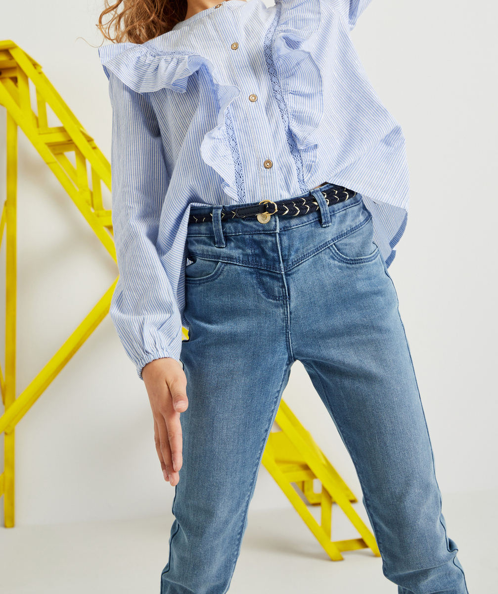 PANTALON SKINNY FILLE EN DENIM BLEU LOW IMPACT ULTRA-RÉSISTANT