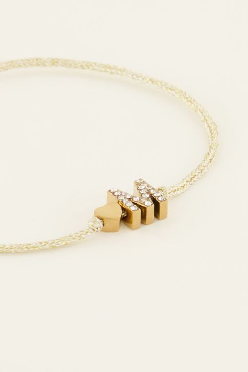 Beige initial armband