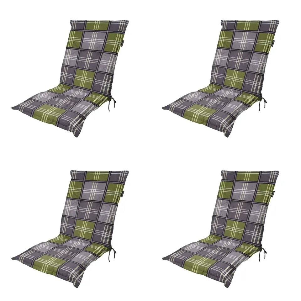 Madison - Tuinkussen Patchy olive - Ca. 105x50 cm - Set van 4