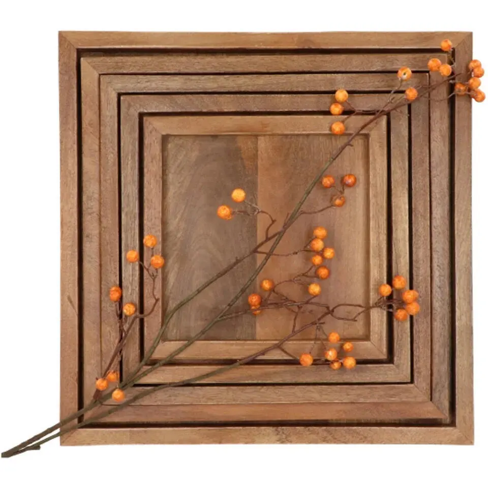 DK Design Kaarsenbord/dienblad Mumbai - mangohout - 32 x 32 cm