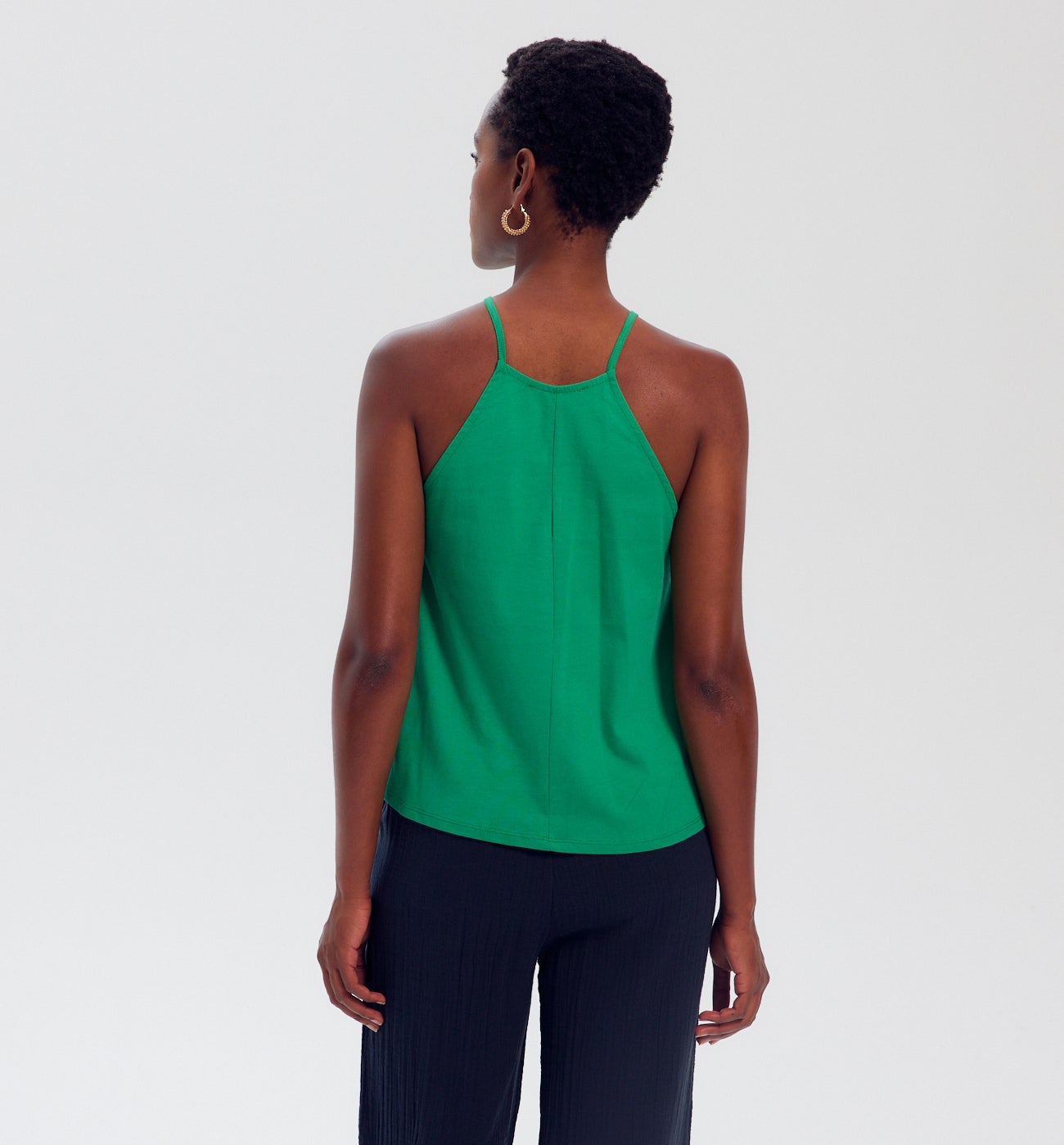 Top à bretelles brodé Femme - Vert clair