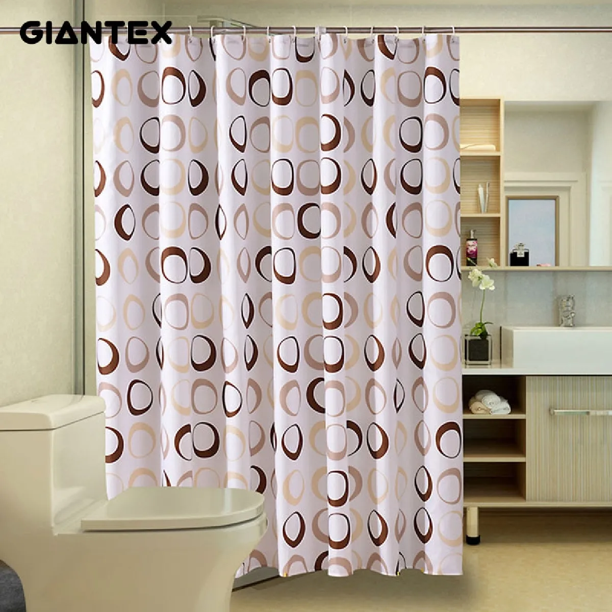 Universal Rideau de Douche Imperméable 80x180 cm - Motif Humide