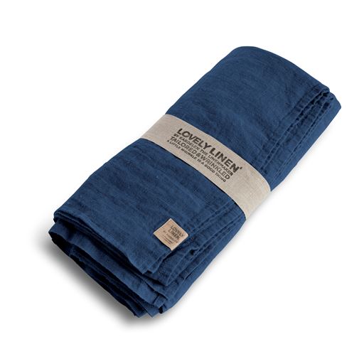 Lovely Linen Dug, Denim Blå, 145x250 cm
