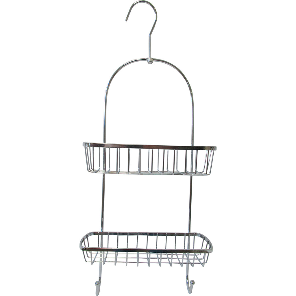 Serviteur de douche 2 paniers métal chromé 22x52x9cm