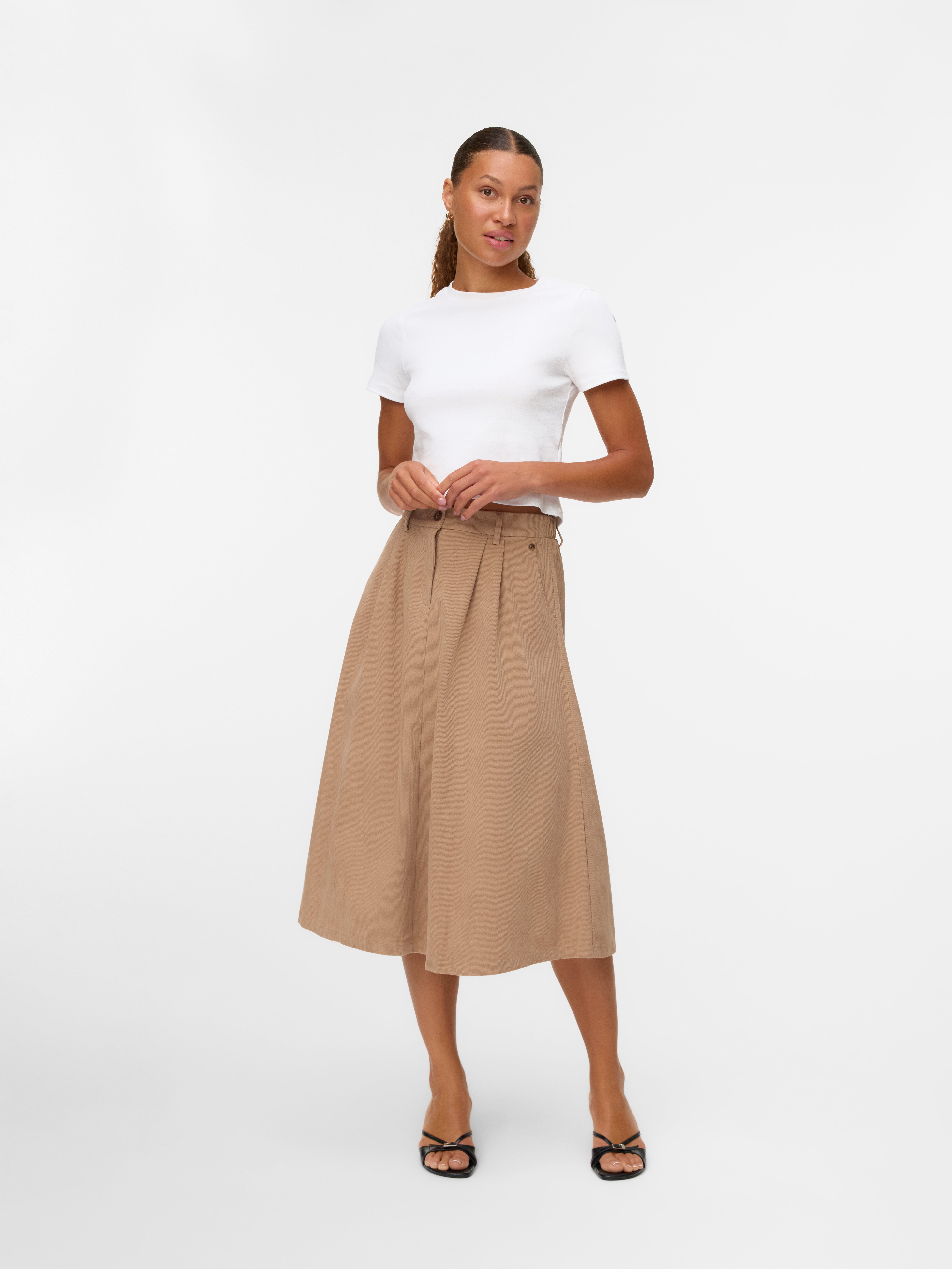 VMVIENNA High waist Corduroy Midi-rok