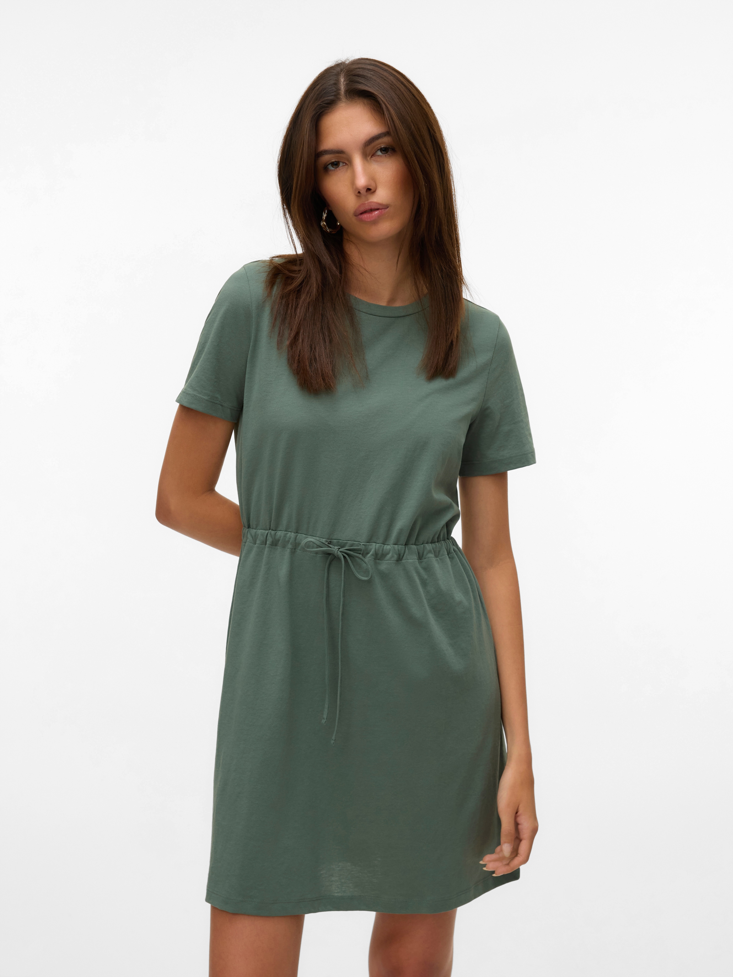 Vero Moda Shirtkleid »VMLUNA SS SHORT STRING DRESS JRS NOOS« Sommerkleid,