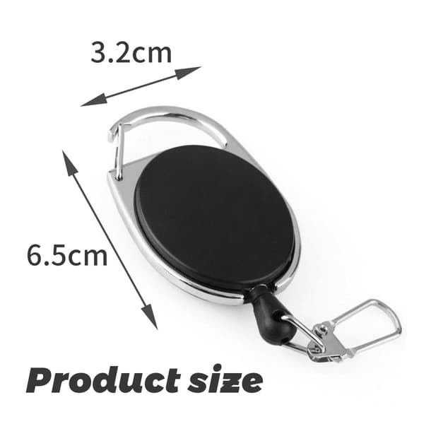 INF Nøkkelring med jojo-funksjon og uttrekkbar streng 72 cm  2-pack